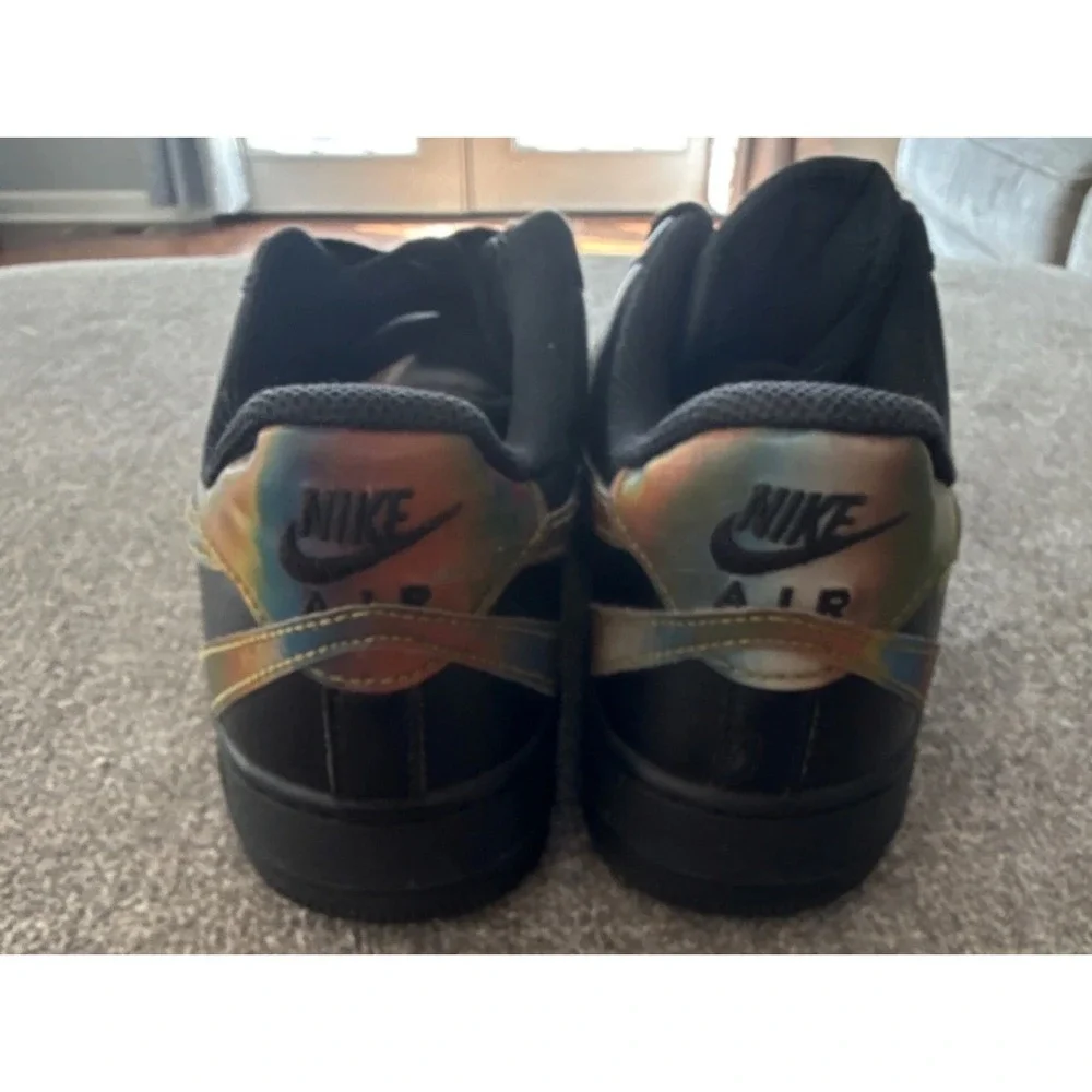 Nike Air Force 1 Low Mens 8.5 Black Iridescent Good Holographic Multi-Color AF1